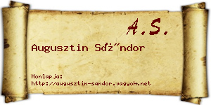 Augusztin Sándor névjegykártya