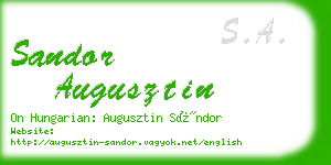 sandor augusztin business card